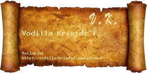 Vodilla Kristóf névjegykártya