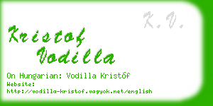 kristof vodilla business card